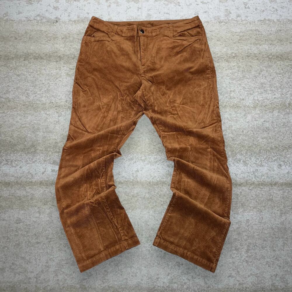 Vintage Y2K CJ Banks Corduroy Pants 36x30 Flared Caramel Tan Flat Front Trousers - Picture 2 of 4